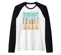 Straight Outta 2024 Classic Birth of Birthday Years Retro Camiseta Manga Raglan