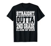 Straight Outta 2nd Grade Funny 2025 Second Grade Graduation Camiseta