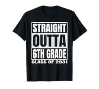 Straight Outta 6th Grade School Graduation Class of 2031 Camiseta