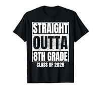 Straight Outta 8th Grade Class 2026 Graduation Eighth Grade Camiseta