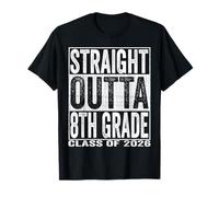 Straight Outta 8th Grade Graduate Funny 2026 Eighth Grade Camiseta