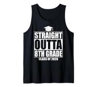 Straight Outta 8th Grade Graduation Class 2026 Eighth Grade Camiseta sin Mangas