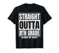 Straight Outta 8th Grade Graduation Gifts 2027 Eighth Grade Camiseta