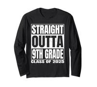 Straight Outta 9th Grade Class 2025 Graduation Ninth Grade Manga Larga