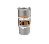 Straight Outta Augusta Georgia USA Retro Humor envejecido Vaso térmico de acero inoxidable de doble pared