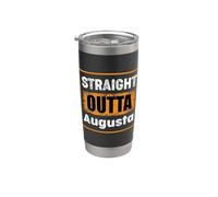Straight Outta Augusta Georgia USA Retro Humor envejecido Vaso térmico de acero inoxidable de doble pared