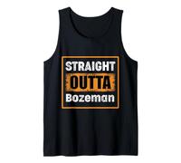 Straight Outta Bozeman Montana USA Humor Vintage Envejecido Camiseta sin Mangas