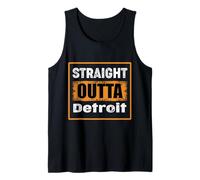 Straight Outta Detroit Michigan USA Retro Envejecido Vintage Camiseta sin Mangas