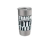 Straight Outta Detroit Vintage Angustied City Vaso térmico de acero inoxidable de doble pared