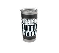 Straight Outta Detroit Vintage Angustied City Vaso térmico de acero inoxidable de doble pared