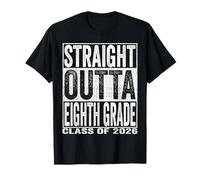 Straight Outta Eighth Grade Graduate Funny 2026 8th Grade Camiseta
