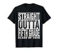 Straight Outta Fifth Grade Graduate Funny 2026 5th Grade Camiseta