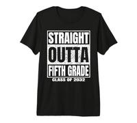 Straight Outta Fifth Grade Graduation Class 2032 5th Grade Camiseta Premium