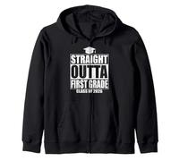 Straight Outta First Grade Graduation Class 2026 1st Grade Sudadera con Capucha