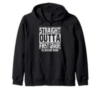 Straight Outta First Grade Graduation Class 2026 1st Grade Sudadera con Capucha
