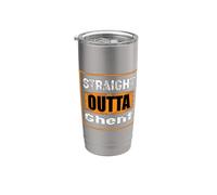 Straight Outta Ghent Bélgica Retro envejecido Vintage Humor Vaso térmico de acero inoxidable de doble pared