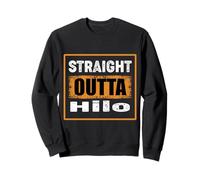 Straight Outta Hilo Hawaii USA Retro Envejecido Vintage Sudadera