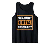 Straight Outta Kansas City Missouri USA Envejecido Vintage Camiseta sin Mangas