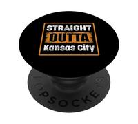 Straight Outta Kansas City Missouri USA Envejecido Vintage PopSockets PopGrip Adhesivo