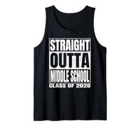 Straight Outta Middle School Class 2026 Graduation Funny Camiseta sin Mangas