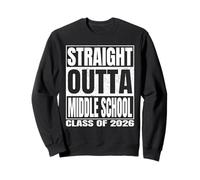 Straight Outta Middle School Class 2026 Graduation Funny Sudadera