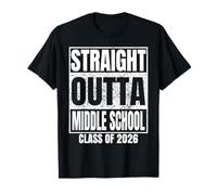 Straight Outta Middle School Graduate Class 2026 Graduation Camiseta