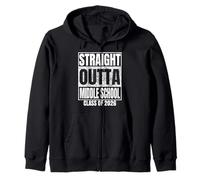Straight Outta Middle School Graduate Class 2026 Graduation Sudadera con Capucha
