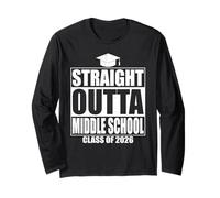 Straight Outta Middle School Graduation Class 2026 Graduate Manga Larga