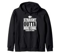 Straight Outta Middle School Graduation Class 2026 Graduate Sudadera con Capucha