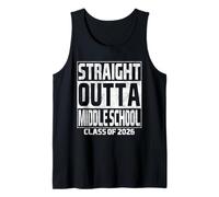 Straight Outta Middle School Graduation Class 2026 School Camiseta sin Mangas