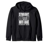 Straight Outta Ninth Grade Graduate Class Of 2025 9th Grade Sudadera con Capucha