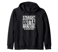 Straight Outta Nursing School Graduation Class 2026 School Sudadera con Capucha