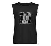 Straight Outta Oakdale As The World Fun Atwt Turns Lily Katie Peretti Sleeveless T-Shirt Man's Fashion Cotton Black Vest Tank Clothes, Negro , M