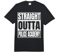 Straight Outta Police Academy Graduation Class School Gifts Comfort Colors Adult Heavyweight T-Shirt