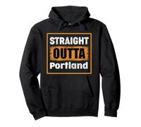 Straight Outta Portland Maine USA Retro Envejecido Vintage Sudadera con Capucha