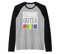 Straight Outta Pre-K Graduation Class of 2026 School Gifts Camiseta Manga Raglan