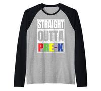 Straight Outta Pre-K Graduation Class of 2026 School Gifts Camiseta Manga Raglan