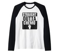 Straight Outta Quimioterapia Vencer Sobreviviente de cáncer Hombres Mujer Camiseta Manga Raglan