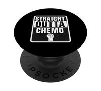 Straight Outta Quimioterapia Vencer Sobreviviente de cáncer Hombres Mujer PopSockets PopGrip Adhesivo