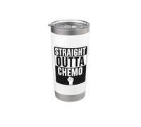 Straight Outta Quimioterapia Vencer Sobreviviente de cáncer Hombres Mujer Vaso térmico de acero inoxidable de doble pared