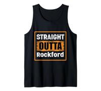 Straight Outta Rockford Illinois USA Retro Humor Envejecido Camiseta sin Mangas