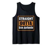 Straight Outta San Antonio Texas USA Retro Humor Envejecido Camiseta sin Mangas