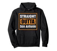 Straight Outta San Antonio Texas USA Retro Humor Envejecido Sudadera con Capucha