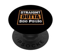 Straight Outta Sao Paulo Brasil Retro Desgastado Vintage Diversión PopSockets PopGrip Adhesivo