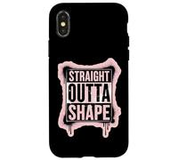 Straight Outta Shape Funny Gym Workout Pilates Mujeres Niñas Carcasa para iPhone X/XS