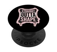 Straight Outta Shape Funny Gym Workout Pilates Mujeres Niñas PopSockets PopGrip Adhesivo