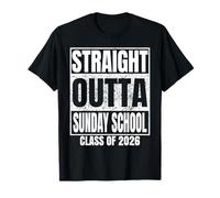 Straight Outta Sunday School Graduate Class 2026 Graduation Camiseta