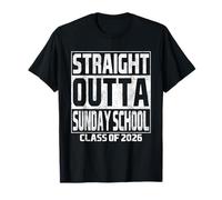 Straight Outta Sunday School Graduation Class 2026 School Camiseta