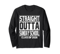 Straight Outta Sunday School Graduation Class 2026 School Manga Larga
