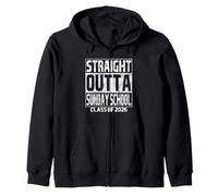 Straight Outta Sunday School Graduation Class 2026 School Sudadera con Capucha